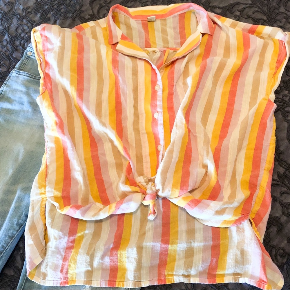 Printed button front shirt